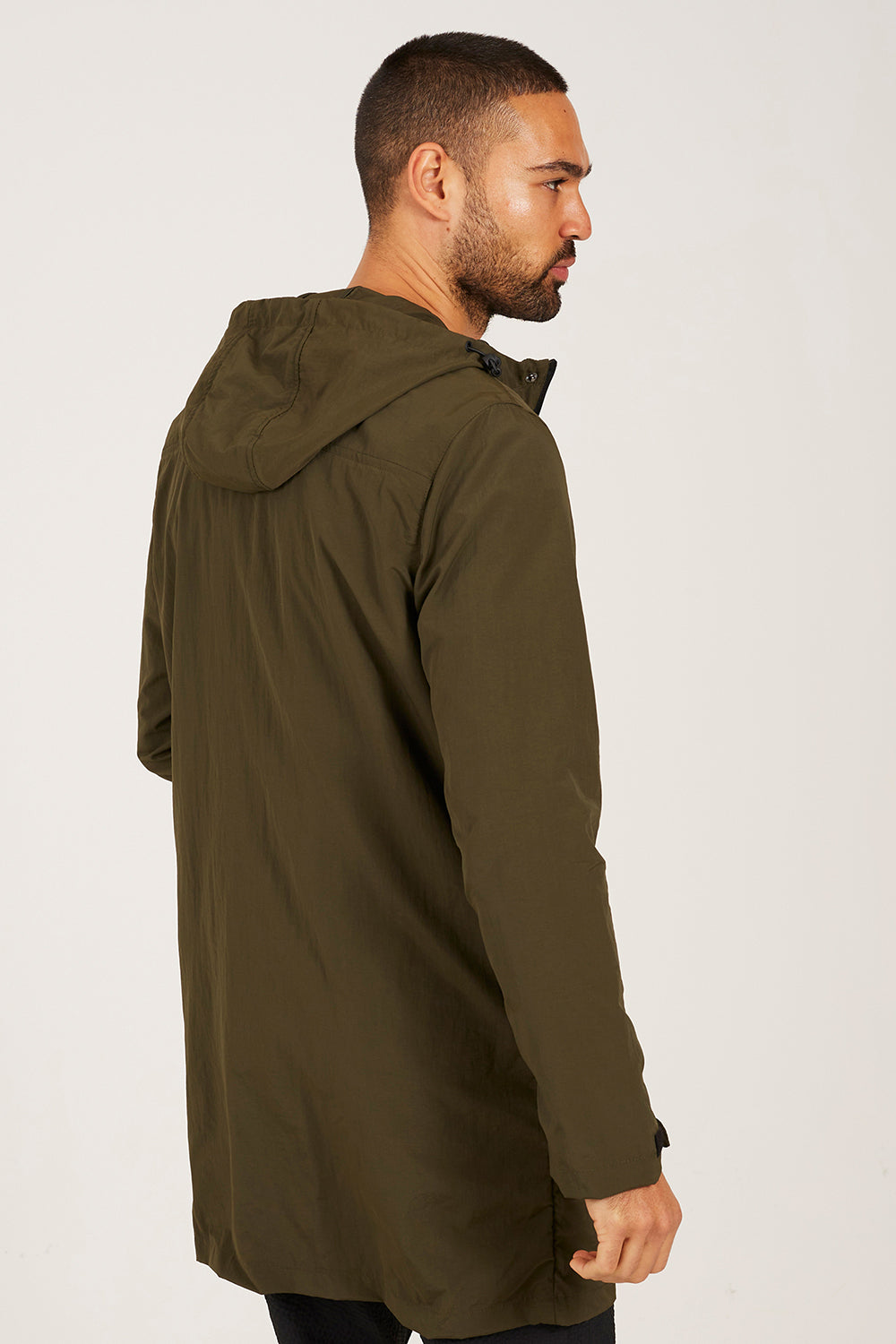 Brave Soul Khaki Lightweight Hooded Parka Jacket - Khaki Image 2