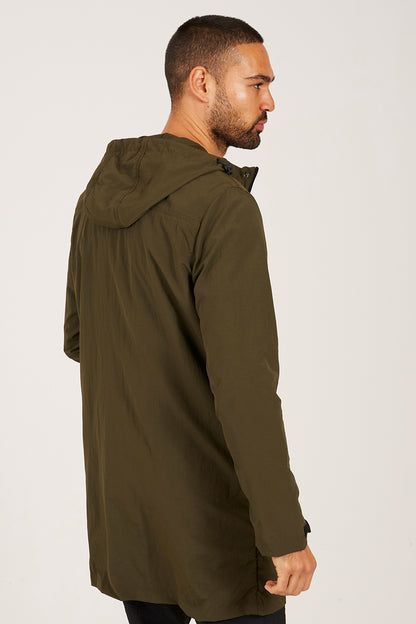 Brave Soul Khaki Lightweight Hooded Parka Jacket - Khaki Image 2