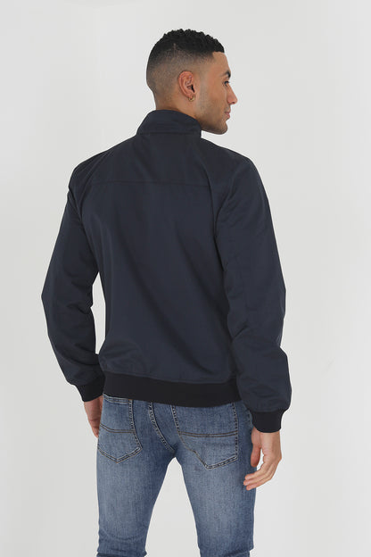 Brave Soul Navy Harrington Jacket With Ribbed Cuffs - Navy Image 2