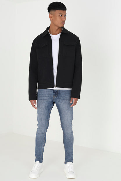 Brave Soul Black Faux Wool Western Style Jacket - Black Image 3