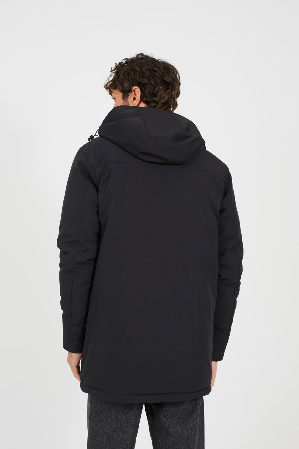 Brave Soul Black Quilted Soft Shell Hooded Parka Jacket - Black Image 2