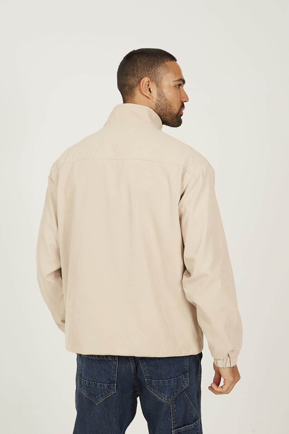 Brave Soul Stone Funnel Neck Oversized Jacket - Stone Image 2