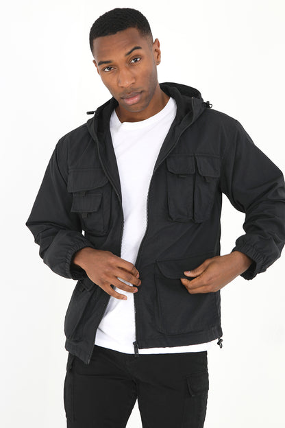 Brave Soul Black Mesh Lined Zip Through Jacket - Black Image 1