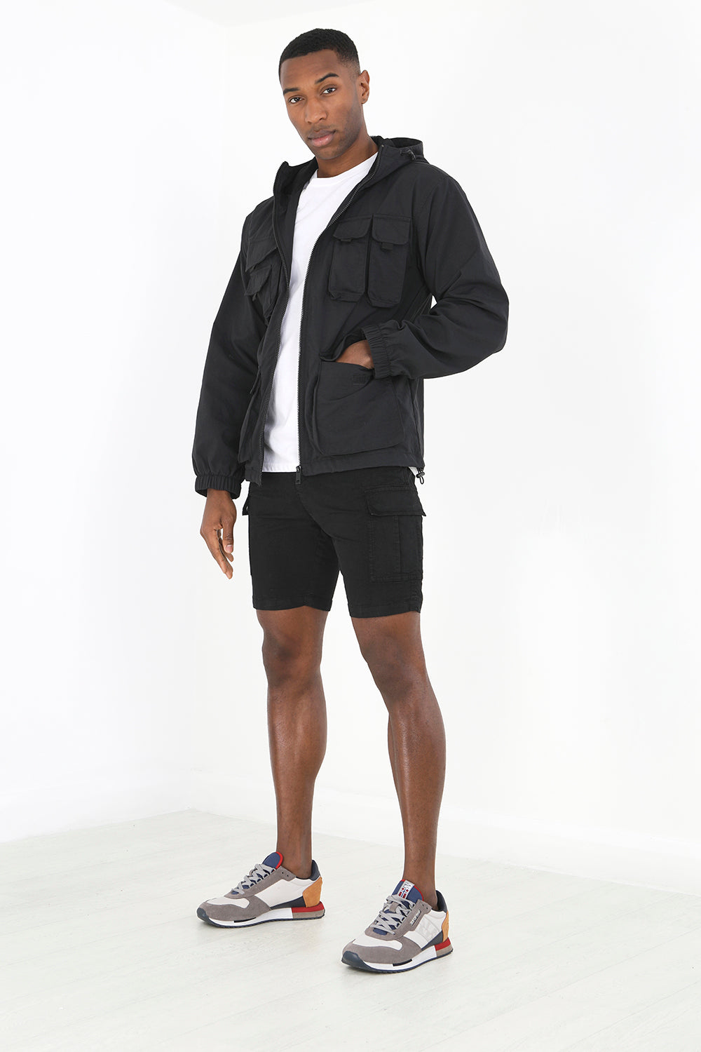 Brave Soul Black Mesh Lined Zip Through Jacket - Black Image 3