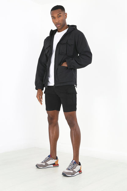 Brave Soul Black Mesh Lined Zip Through Jacket - Black Image 3