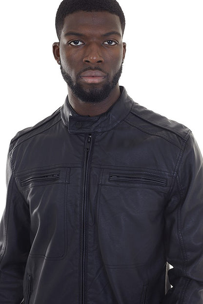 Brave Soul Black Faux Leather Biker Jacket - Black Image 3