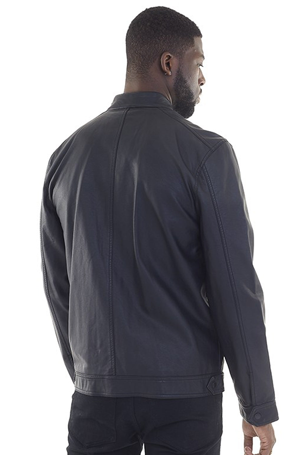 Brave Soul Black Faux Leather Biker Jacket - Black Image 4
