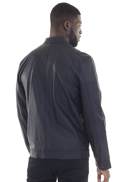 Brave Soul Black Faux Leather Biker Jacket - Black Image 4