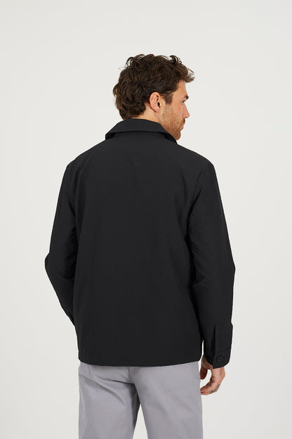 Brave Soul Black Seersucker Shacket - Black Image 2
