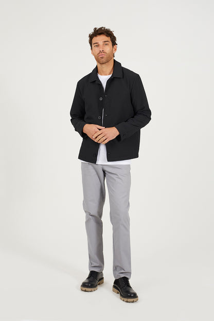 Brave Soul Black Seersucker Shacket - Black Image 3