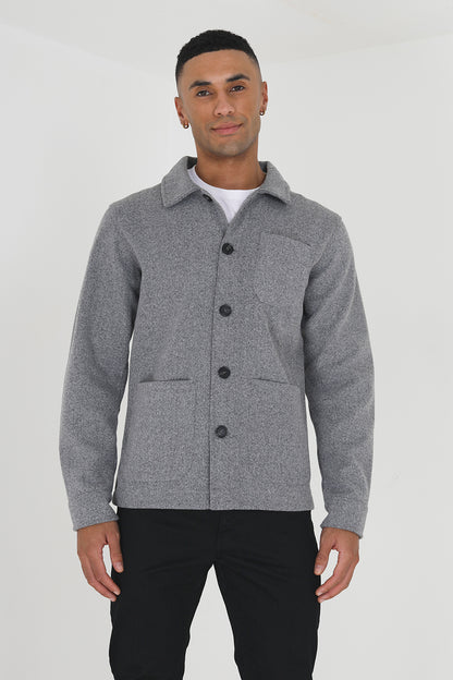 Brave Soul Grey Patch Pocket Button Through Shacket - Grey Image 1