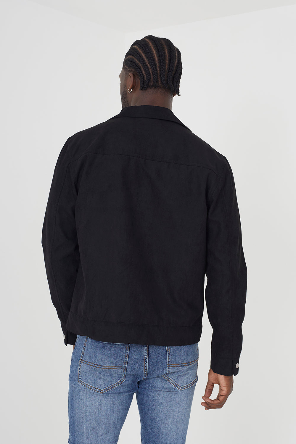 Brave Soul Black Faux Suede Jacket - Black Image 2