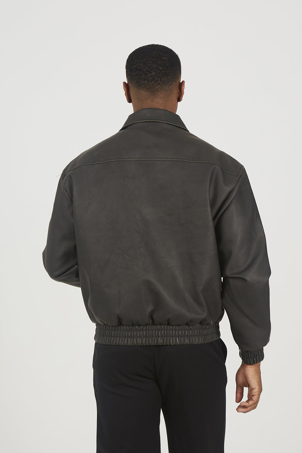 Brave Soul Black Faux Leather Oversized Bomber Jacket - Black Image 2