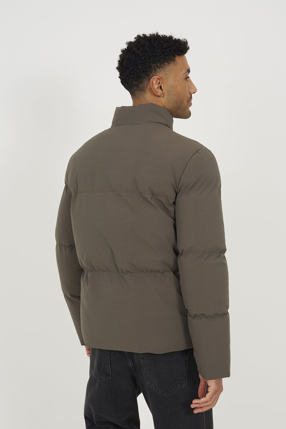 Brave Soul Taupe Funnel Neck Padded Jacket - Taupe Image 2