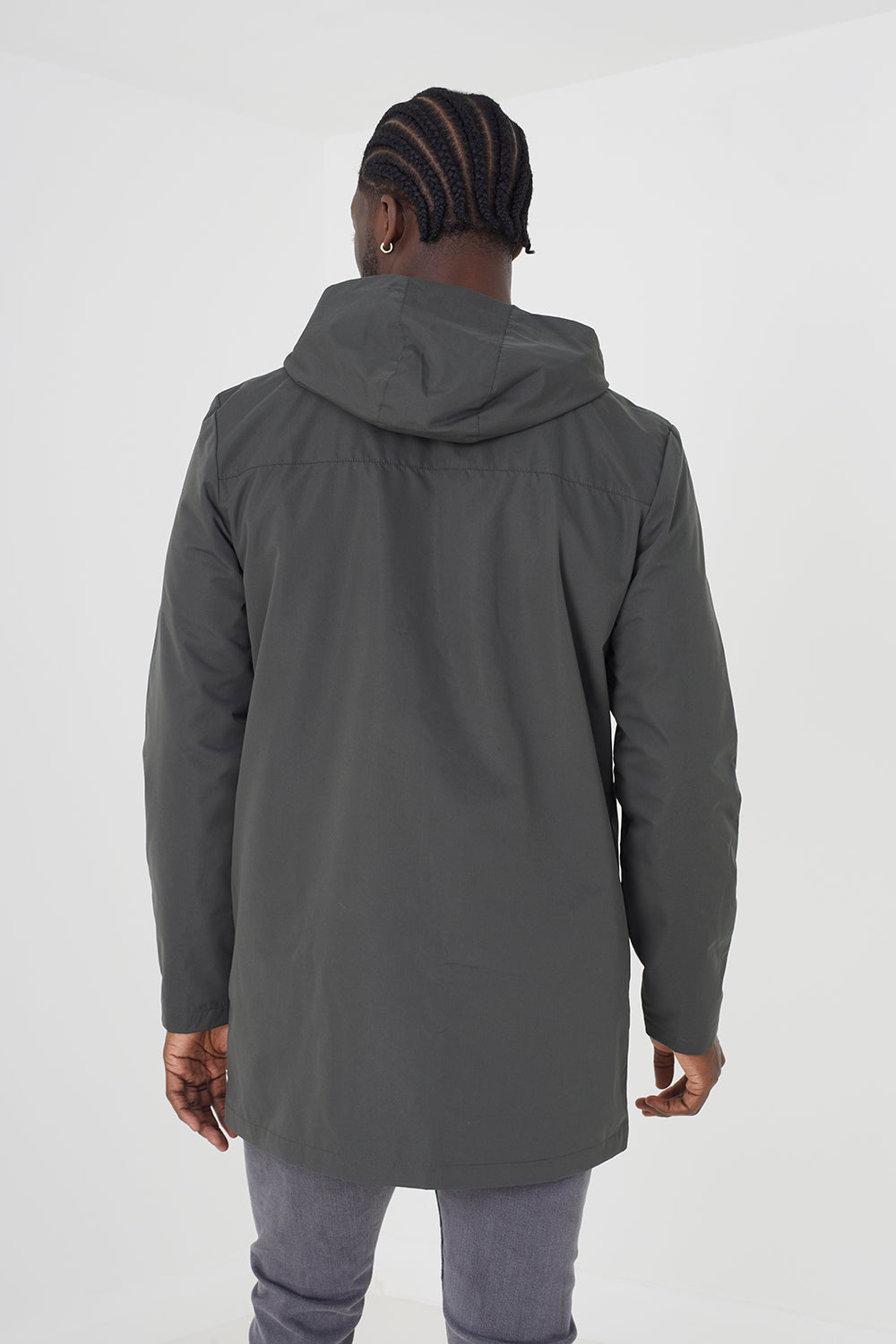 Brave Soul Khaki Zip Through Mac - Khaki Image 3