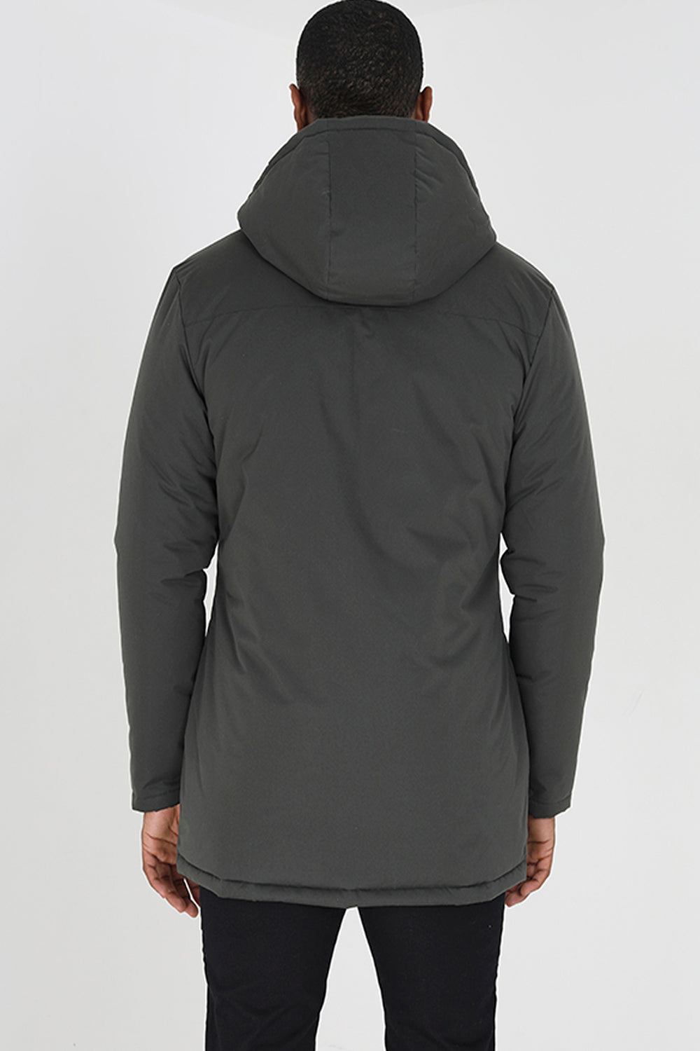 Brave Soul Khaki Padded Hooded Mac - Khaki Image 2