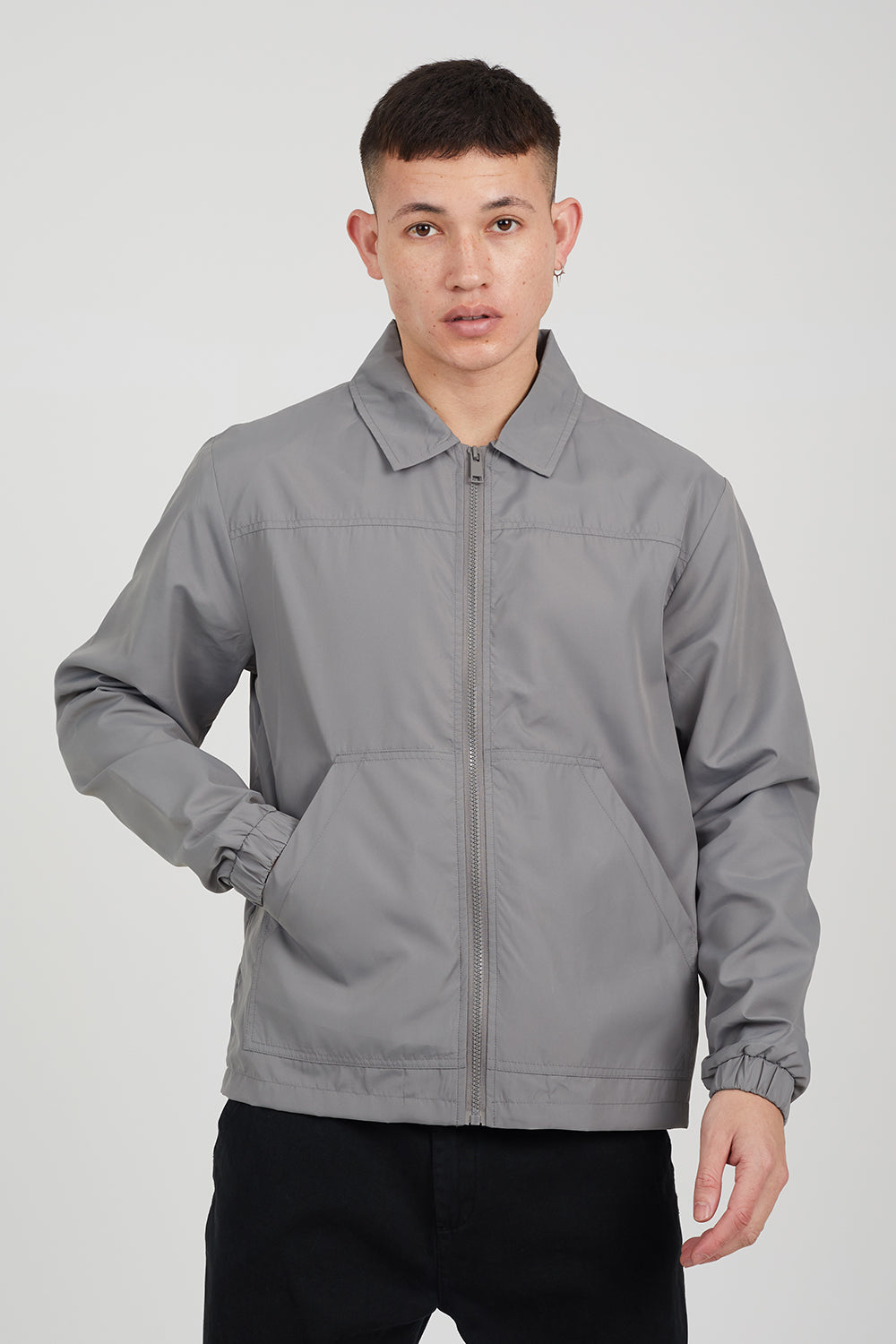 Brave Soul Grey Lightweight Coach Jacket - Grey Image 1