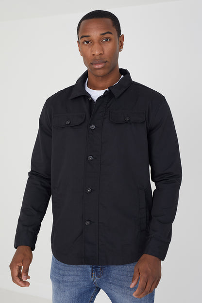 Brave Soul Black Button Through Utility Jacket - Black Image 2