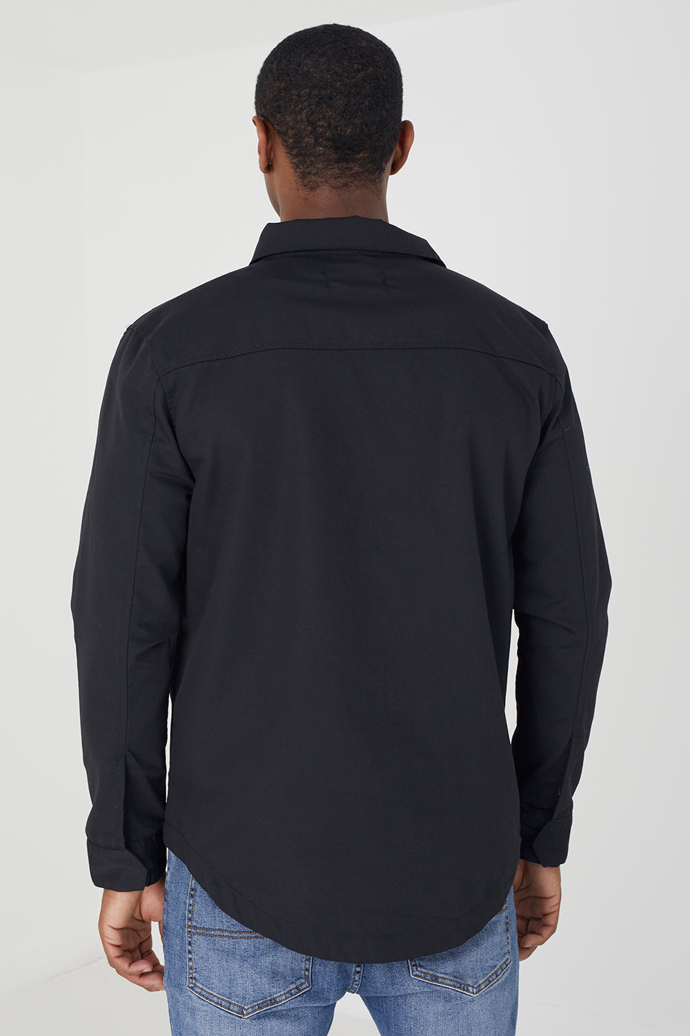 Brave Soul Black Button Through Utility Jacket - Black Image 3