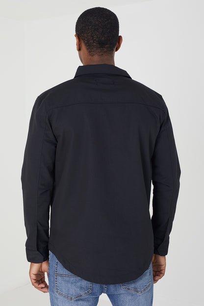 Brave Soul Black Button Through Utility Jacket - Black Image 3
