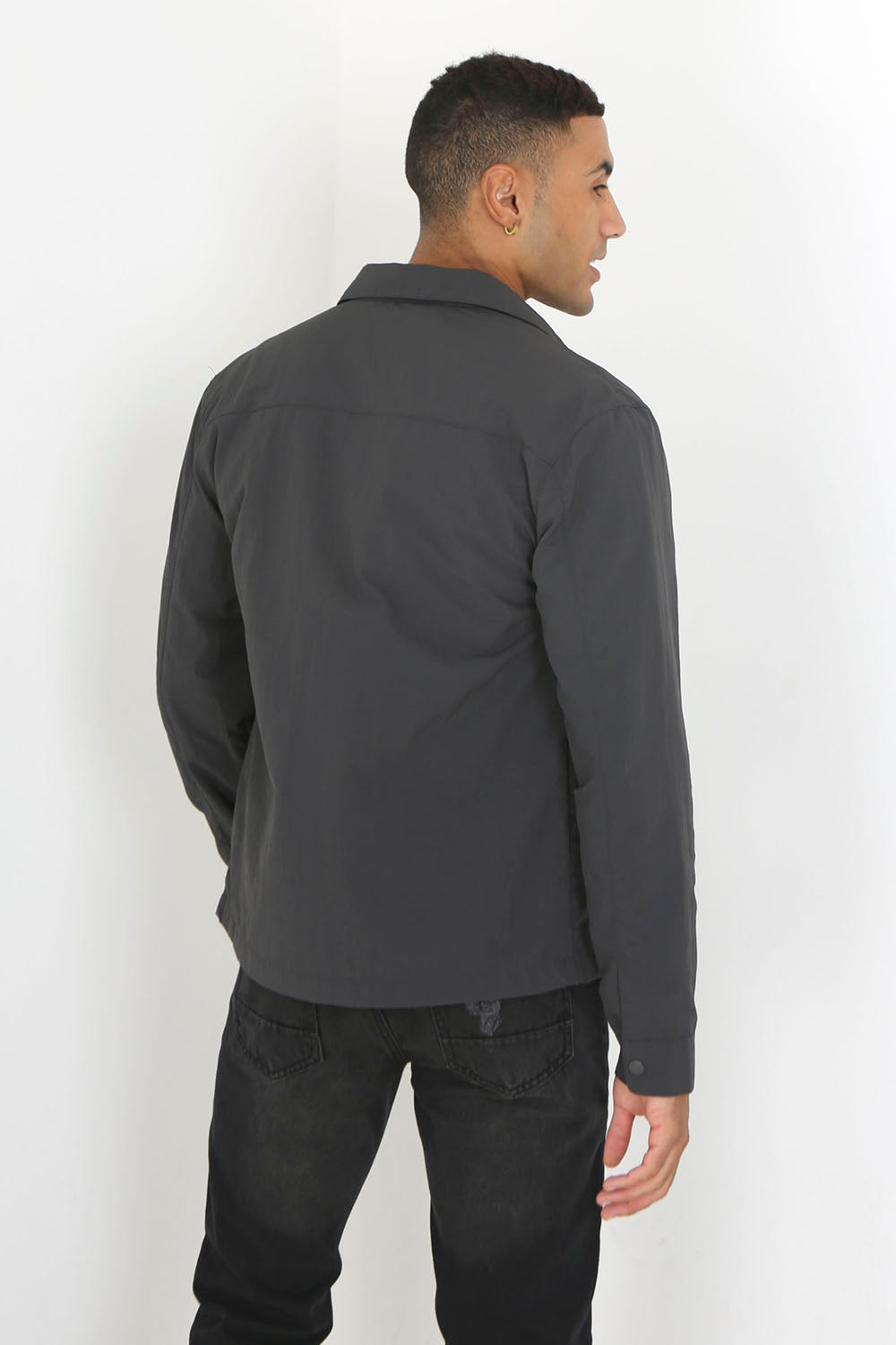 Brave Soul Charcoal Lightweight Shacket - Charcoal Image 3