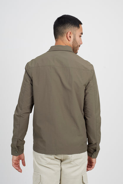 Brave Soul Khaki Lightweight Shacket - Khaki Image 2