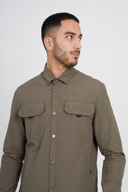 Brave Soul Khaki Lightweight Shacket - Khaki Image 4