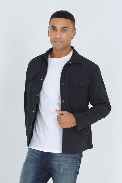 Brave Soul Navy Lightweight Shacket - Navy Image 1