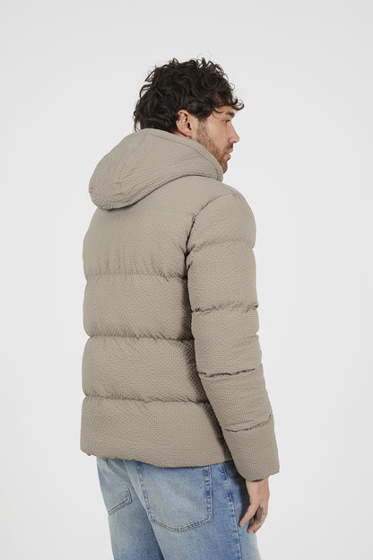 Brave Soul Taupe Hooded Padded Jacket - Taupe Image 2