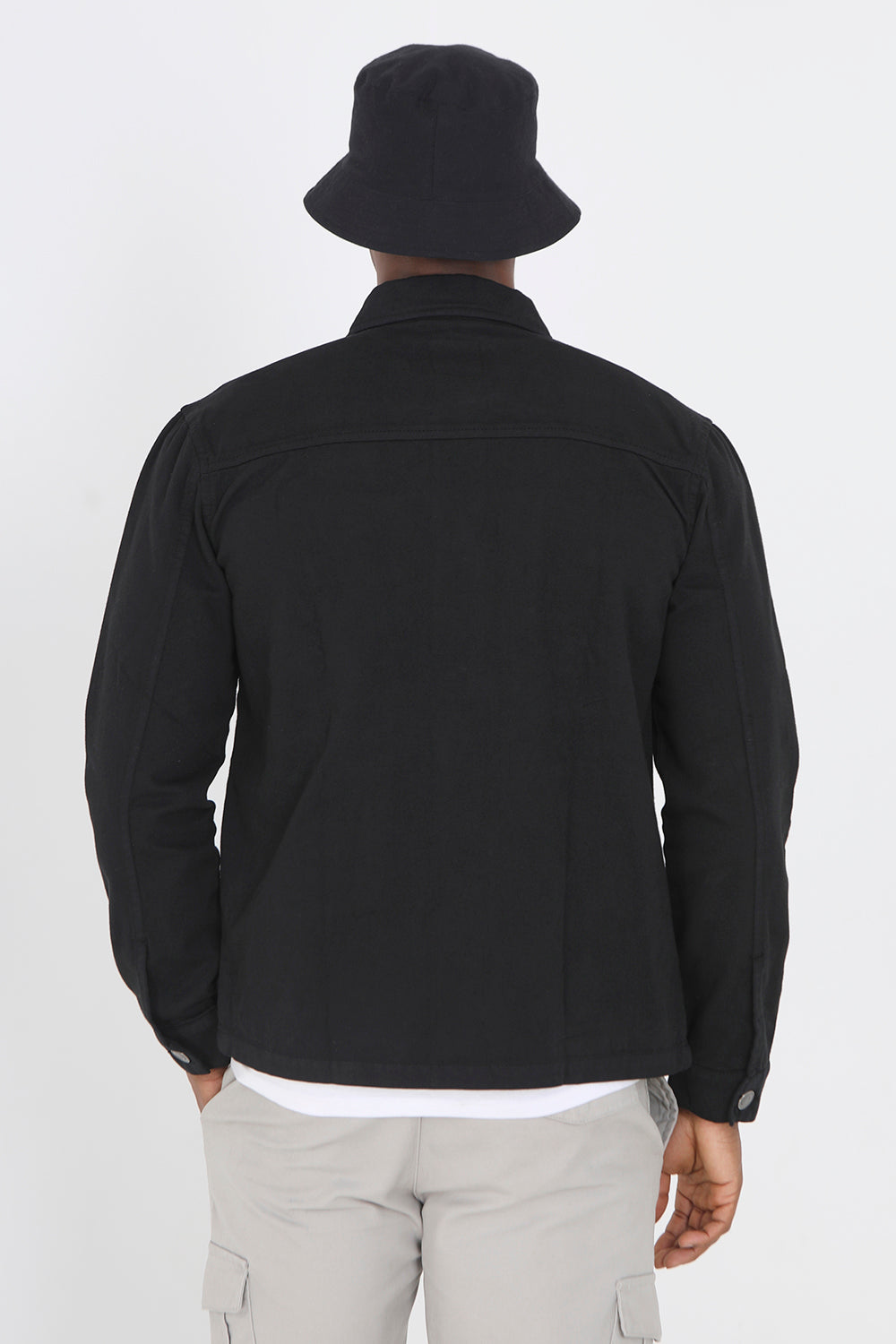 Brave Soul Black Cotton Twill Shacket - Black Image 2