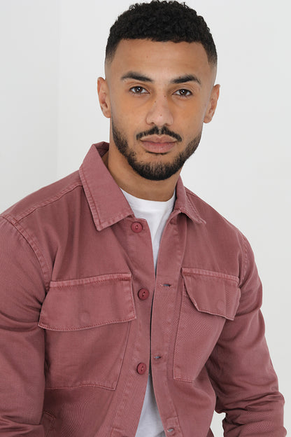 Brave Soul Pink Cotton Twill Shacket - Pink Image 3