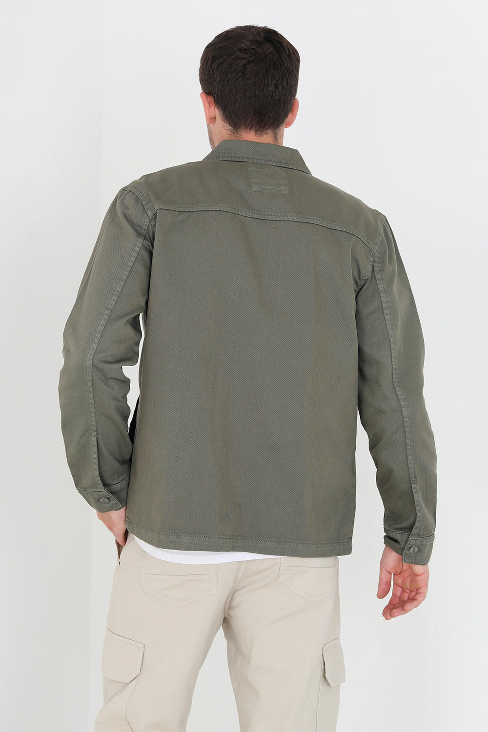 Brave Soul Pale Green Cotton Twill Shacket - Pale Green Image 3