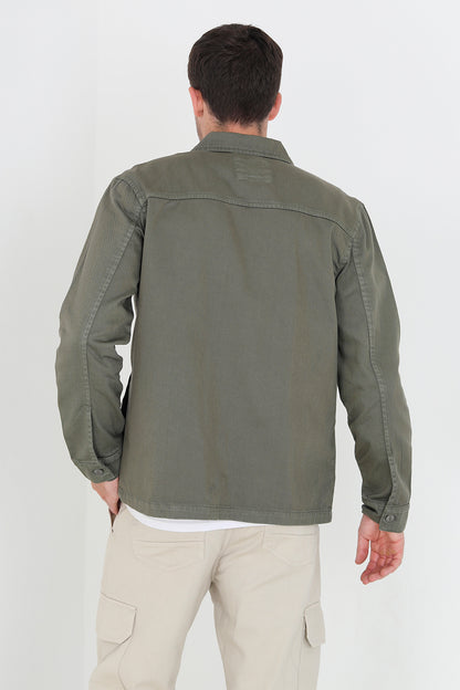 Brave Soul Pale Green Cotton Twill Shacket - Pale Green Image 3