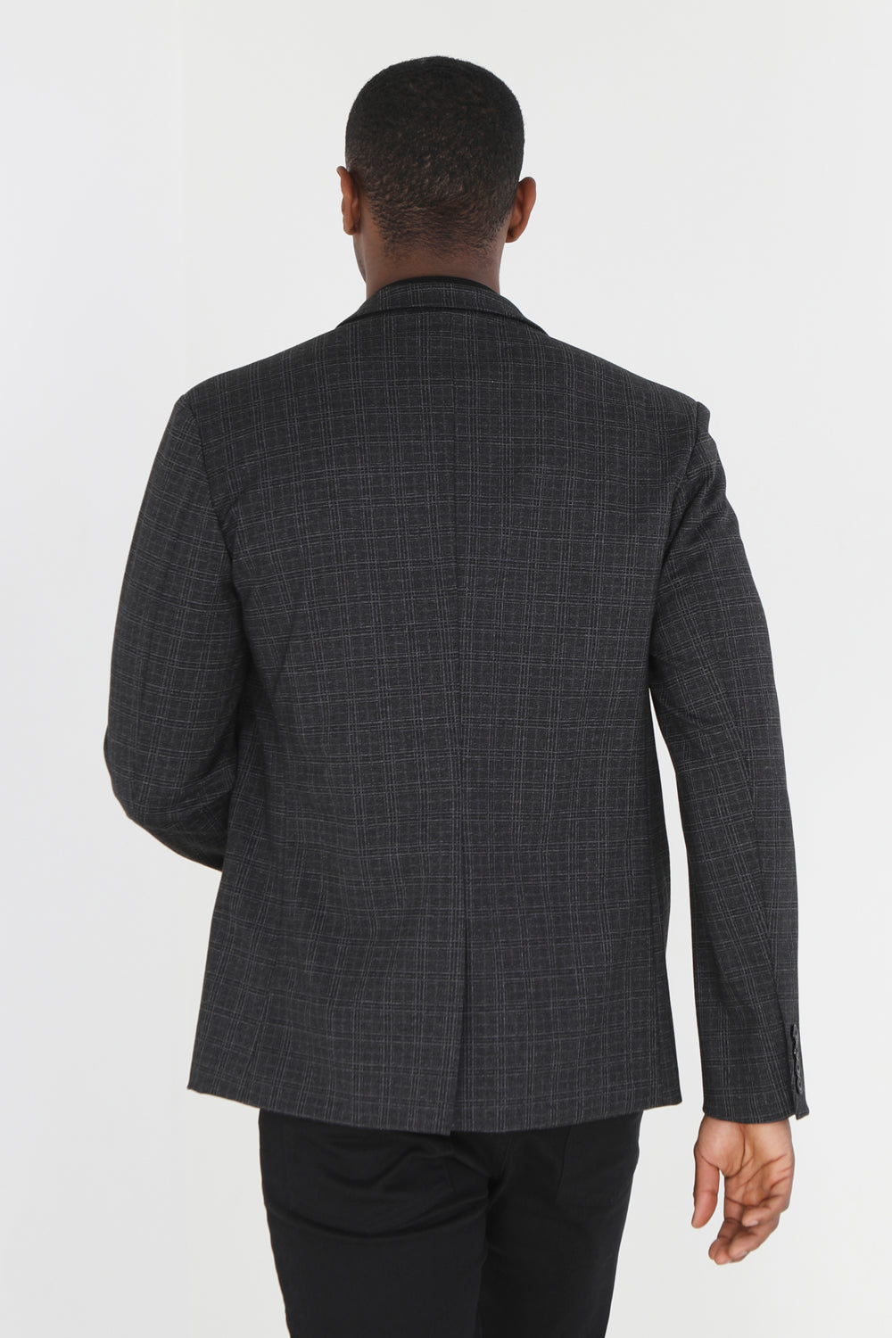 Brave Soul Dark Grey Single-Breasted Check Blazer - Dark Grey Image 2