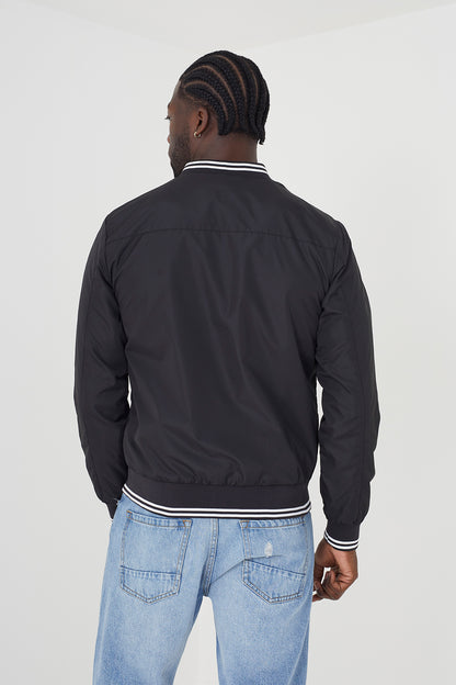 Brave Soul Black Bomber Jacket - Black Image 3