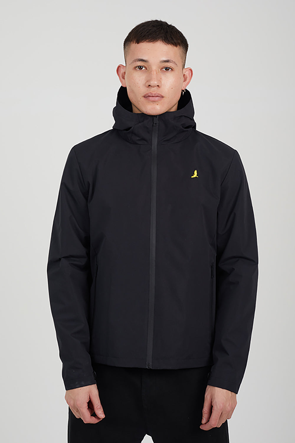 Brave Soul Black Lightweight Hooded Jacket - Black Image 1