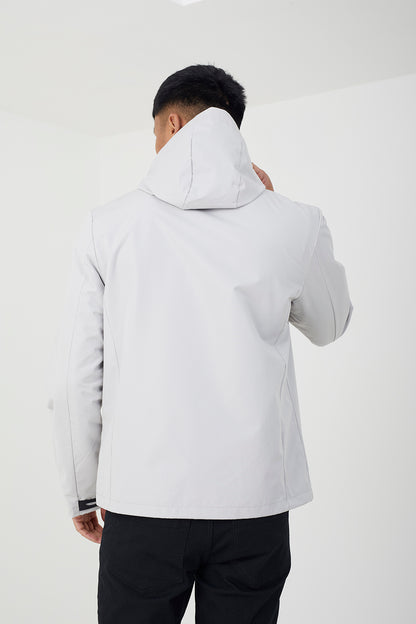 Brave Soul Stone Lightweight Hooded Jacket - Stone Image 2