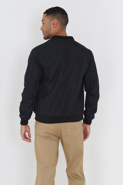 Brave Soul Black Bomber Jacket - Black Image 2