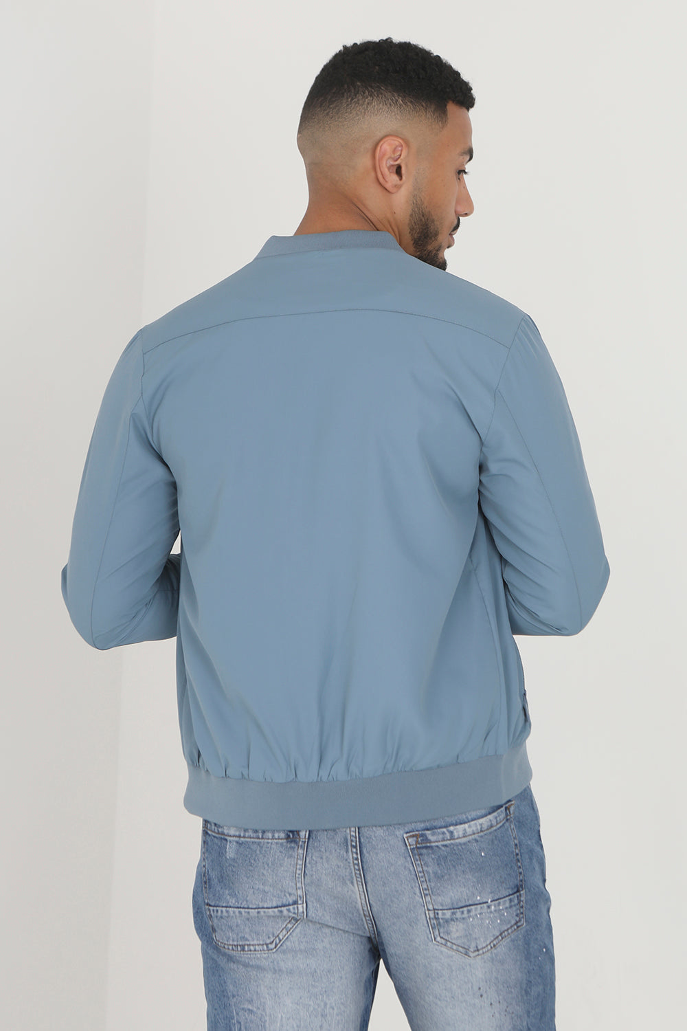 Brave Soul Light Blue Bomber Jacket - Light Blue Image 2