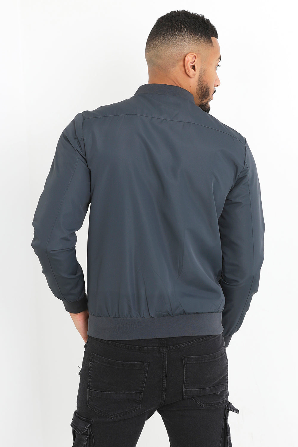 Brave Soul Charcoal Bomber Jacket - Charcoal Image 2