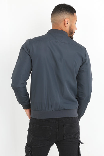 Brave Soul Charcoal Bomber Jacket - Charcoal Image 2