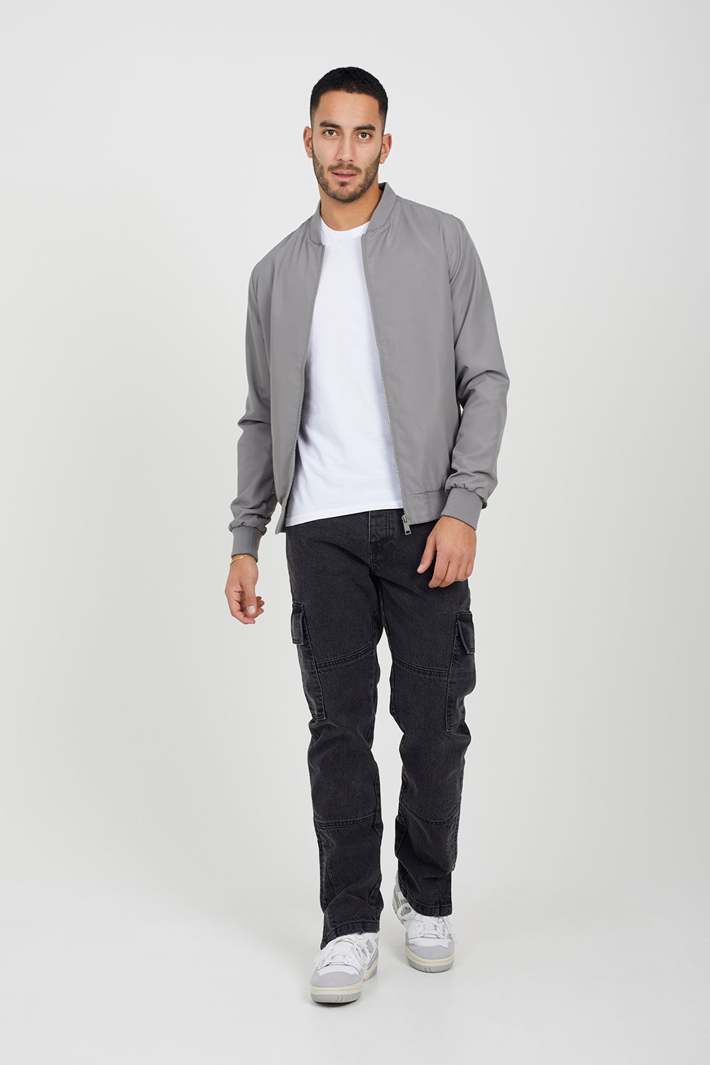 Brave Soul Grey Bomber Jacket - Grey Image 3