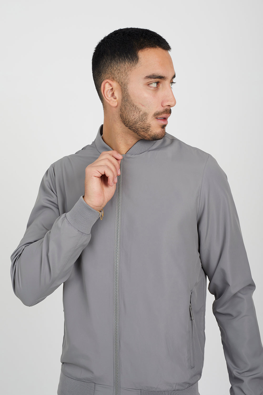 Brave Soul Grey Bomber Jacket - Grey Image 4