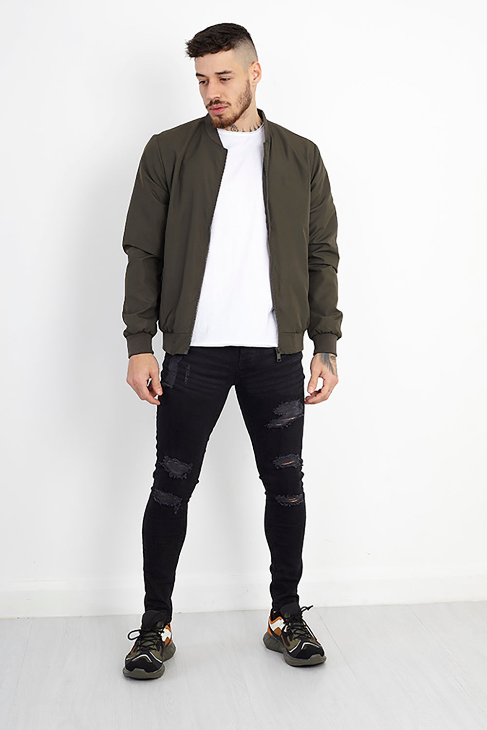 Brave Soul Khaki Bomber Jacket - Khaki Image 1