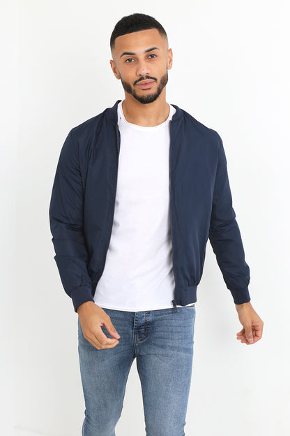 Brave Soul Navy Bomber Jacket - Navy Image 3