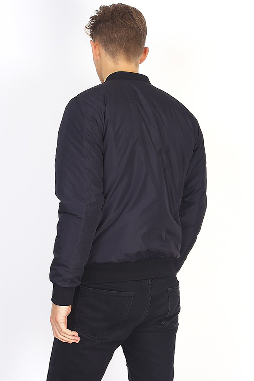 Brave Soul Black Bomber Jacket - Black Image 2