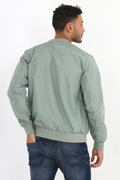 Brave Soul Pale Green Bomber Jacket - Pale Green Image 2