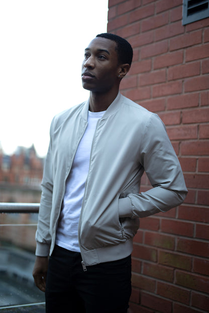 Brave Soul Stone Bomber Jacket - Stone Image 1