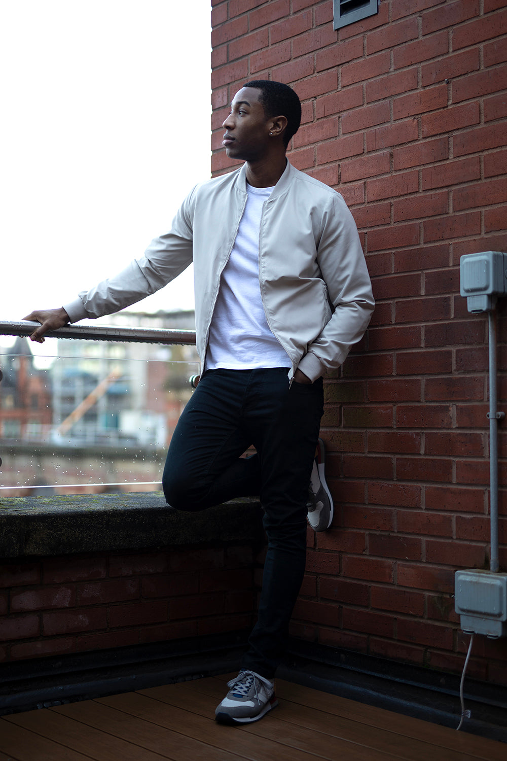 Brave Soul Stone Bomber Jacket - Stone Image 3