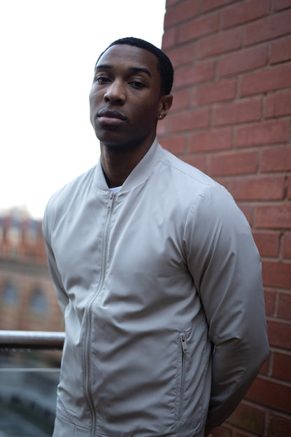 Brave Soul Stone Bomber Jacket - Stone Image 4
